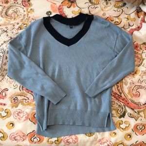 Topshop Light Blue Sweater Choker Neckline
